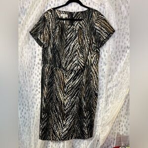 Dress Barn 🔥$ 11Women’s Short sleeve Metallic color Dress . Plus Size 16.
